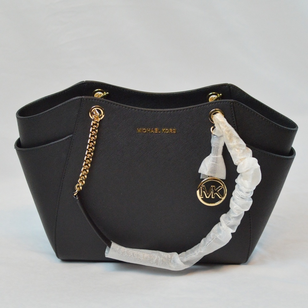 Michael Kors Jet Set Travel Black Shoulder Tote